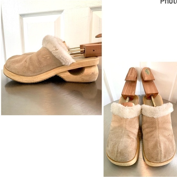 Vintage SKECHERS chunky platform mules 90s y2k clogs bratz fuzzy womens 9 - Picture 1 of 11